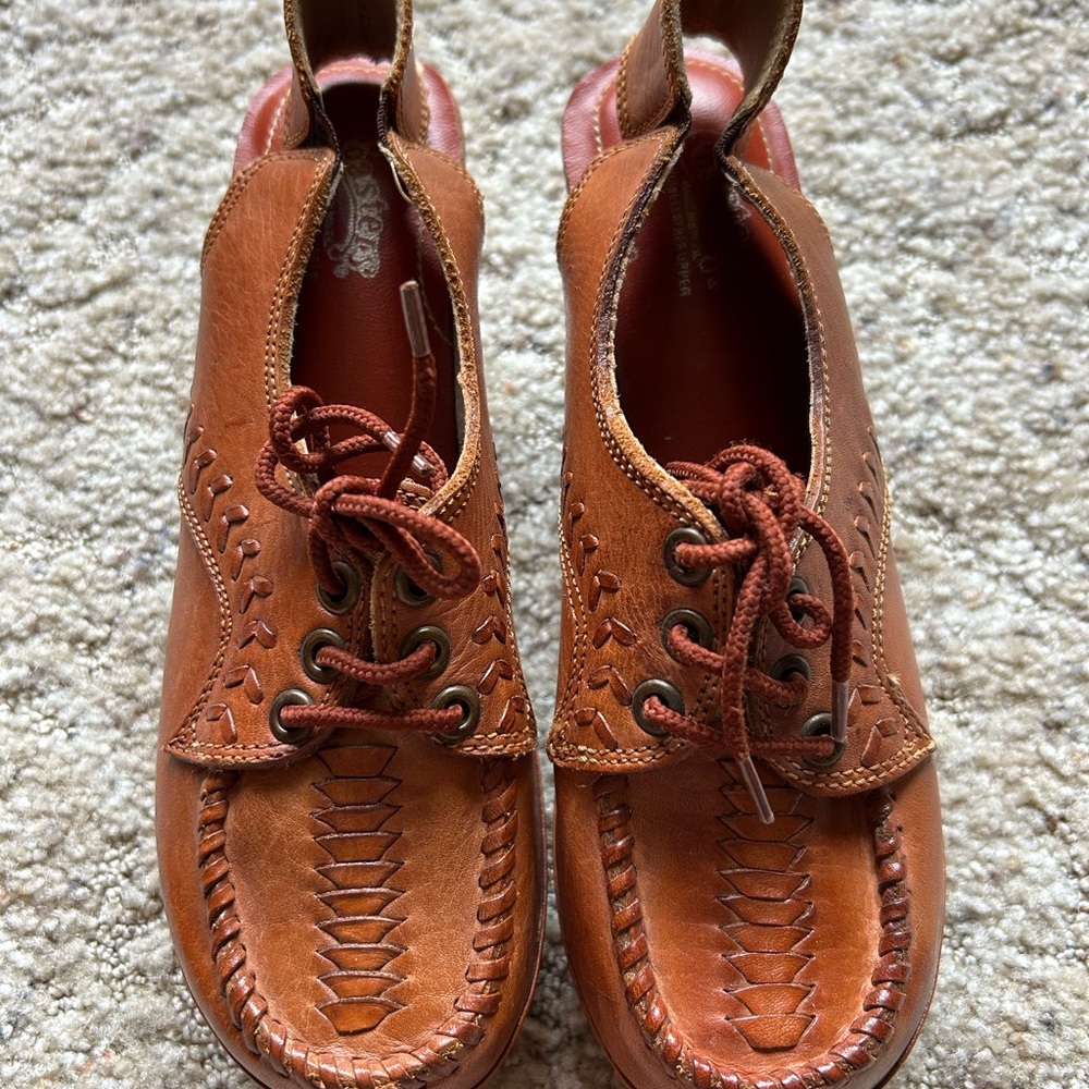1970s Brown Leather Sandal Shoes